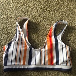 Pink Lily Striped Multicolor Swim Top